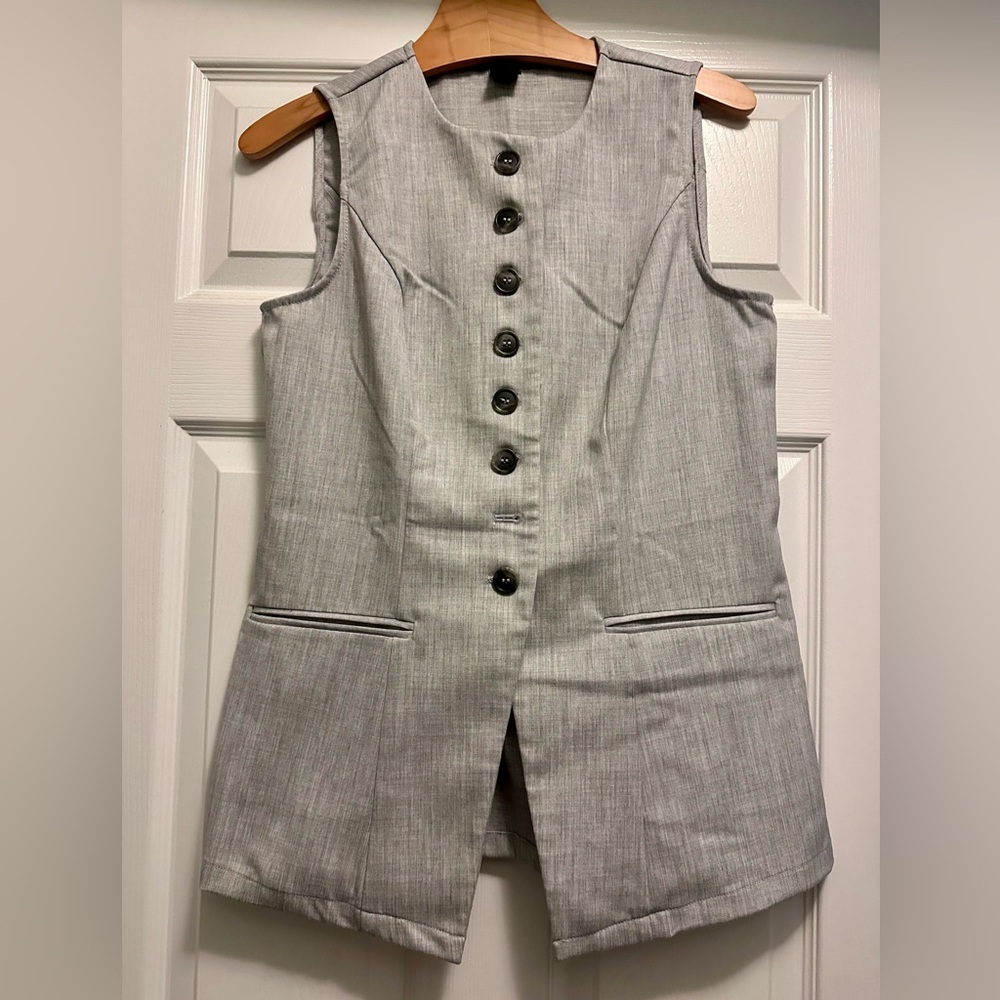 Gray Button-Down Vest